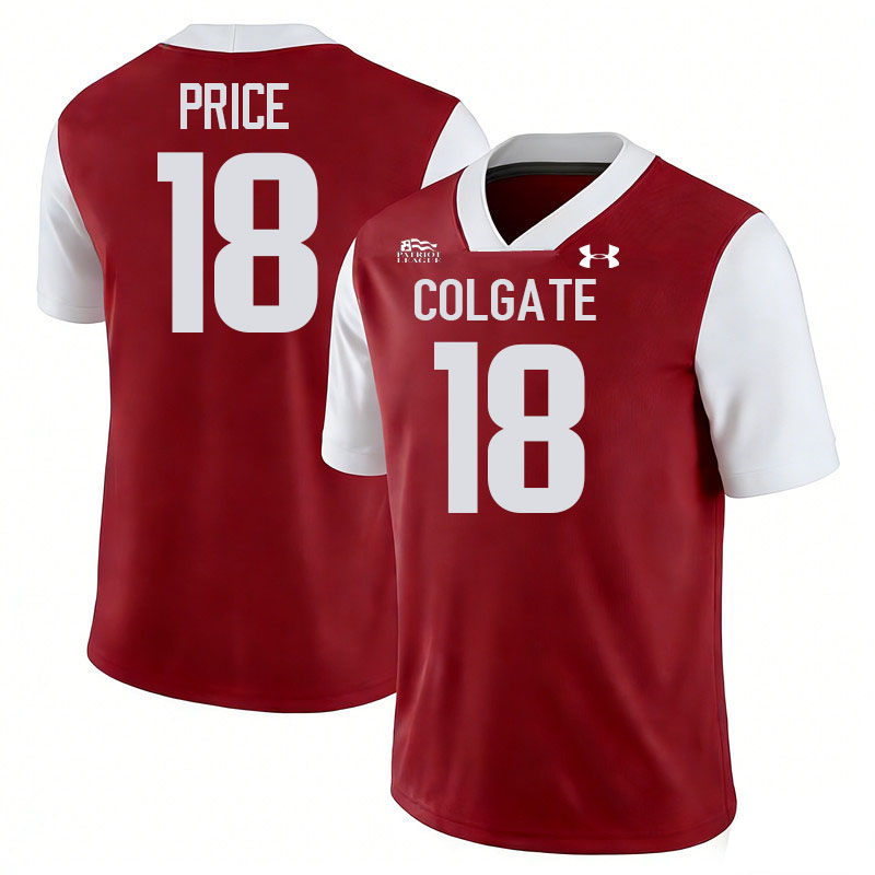 Colgate Raiders #18 Trooper Price College Football Jerseys,Uniforms-Red